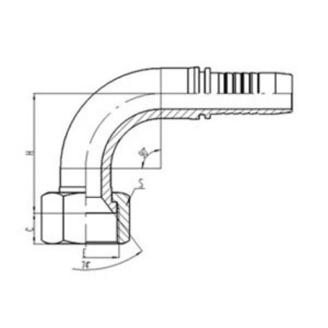 90°公制內(nèi)螺紋74°內(nèi)錐面密封